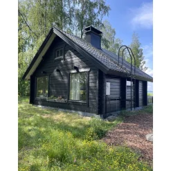 Kiinteä mökki-ikkuna Kaski, 2-lasinen, A-malli, turvalasi sisäpuoli, karmi 96 mm