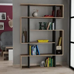 Kirjahylly Linento Furniture Mito antrasiitti/ruskea