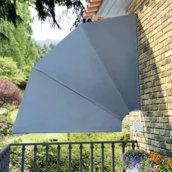 Kokoontaittuva parvekkeen sivumarkiisi harmaa 210x210 cm