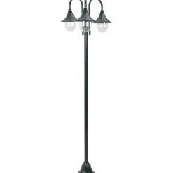 Kolmelyhtyinen pylväsvalaisin puutarhaan e27 220 cm vihreä