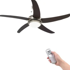 Koristeellinen tuuletinvalaisin valolla, 128 cm, ruskea