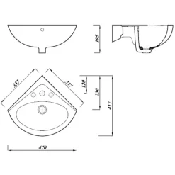 Kulma-allas Interia Luigi 340x340x195 mm