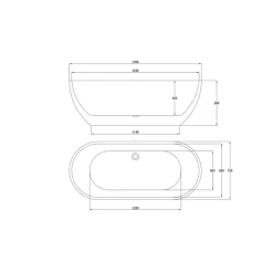 Kylpyamme Bathlife Trygg 1700x750mm valkoinen