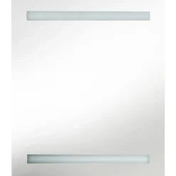 Kylpyhuoneen LED-peilikaappi, kiiltävä harmaa, 50x14x60cm