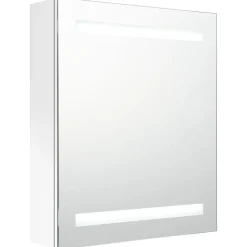Kylpyhuoneen LED-Peilikaappi kiiltävä valkoinen 50x14x60 cm (26486)