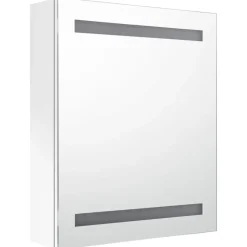Kylpyhuoneen LED-Peilikaappi kiiltävä valkoinen 50x14x60 cm (26486)