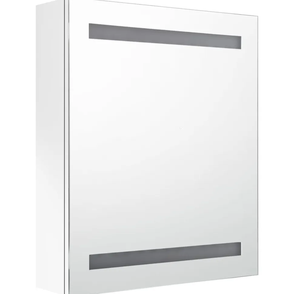 Kylpyhuoneen LED-Peilikaappi kiiltävä valkoinen 50x14x60 cm (26486)