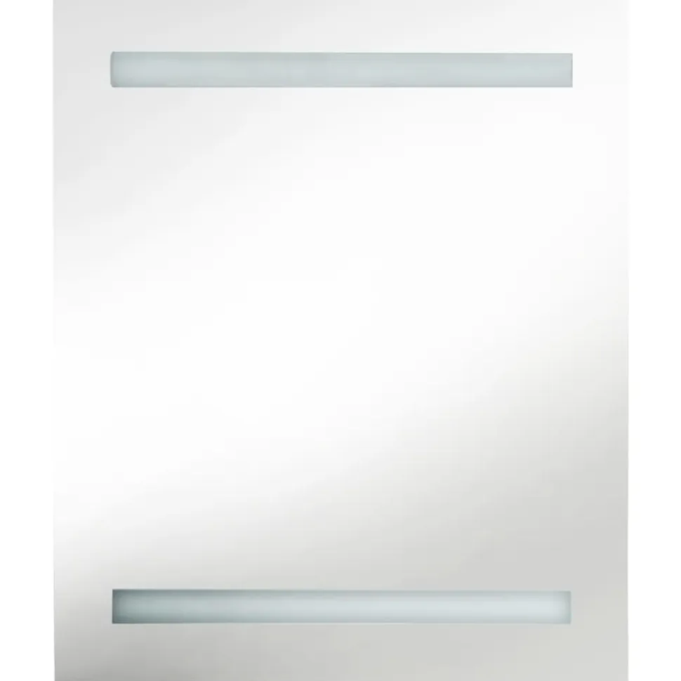 Kylpyhuoneen LED-Peilikaappi kiiltävä valkoinen 50x14x60 cm (26486)