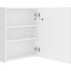 Kylpyhuoneen LED-Peilikaappi kiiltävä valkoinen 50x14x60 cm (26486)
