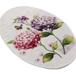 Kylpyhuoneen matto Linento Ortanca 60x90cm pinkki/violetti