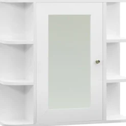 Kylpyhuoneen peilikaappi valkoinen 66x17x63 cm mdf