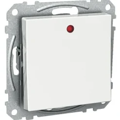 6/1-kytkin Exxct LED-indikoinnilla UKJ valkoinen
