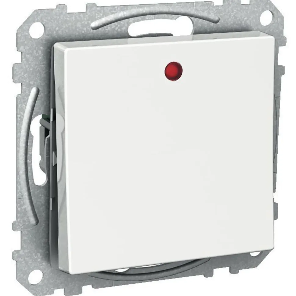 6/1-kytkin Exxct LED-indikoinnilla UKJ valkoinen