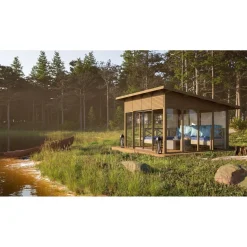 Lasipaviljonki pulpettikatolla 4x4m