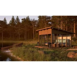 Lasipaviljonki pulpettikatolla 4x4m
