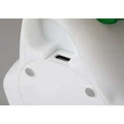 Lasten yöpöytävalaisin Rabalux Dinoo 14cm, RGB, ladattava, valkoinen/moniväri