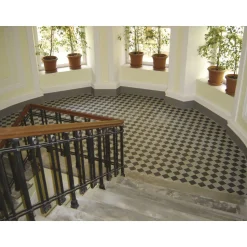 Lattialaatta Pukkila Natura Valkoinen himmeä sileä 96x96 mm lasikuituverkossa