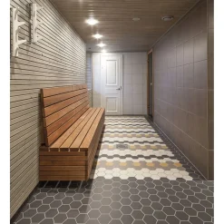Lattialaatta Pukkila Natura 6-kulmainen Vaaleanharmaa himmeä sileä 115x100 mm