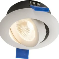LED-alasvalo Airam Compact, Ø90x40mm, IP44, 7W/830, himmennettävä, suunnattava, valkoinen