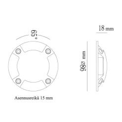 LED-laiturivalaisin FTLIGHT Marina IV, 1.5W, 24V, IP67, rst, eri vaihtoehtoja