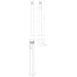 LED-laiturivalaisin Savorak, 99cm, pistorasialla, rst, musta