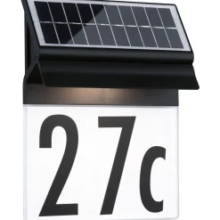 LED-numerovalaisin aurinkokennolla Paulmann Neda, IP44, 3000K, musta