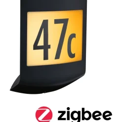 LED-numerovalaisin liike- ja hämärätunnistimella Paulmann Padea, Smart Home Zigbee 3.0, IP44, antrasiitti
