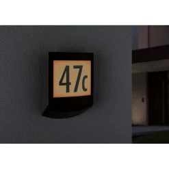 LED-numerovalaisin liike- ja hämärätunnistimella Paulmann Padea, Smart Home Zigbee 3.0, IP44, antrasiitti