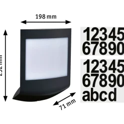 LED-numerovalaisin liike- ja hämärätunnistimella Paulmann Padea, Smart Home Zigbee 3.0, IP44, antrasiitti