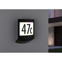 LED-numerovalaisin liike- ja hämärätunnistimella Paulmann Padea, Smart Home Zigbee 3.0, IP44, antrasiitti