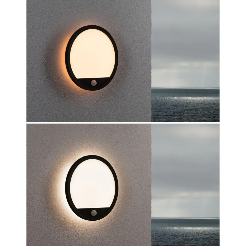 LED-paneeli ulkokäyttöön Paulmann Lamina, IP44, 28cm, liiketunnistin, hämärätunnistin, säädettävä värilämpötila, eri värejä