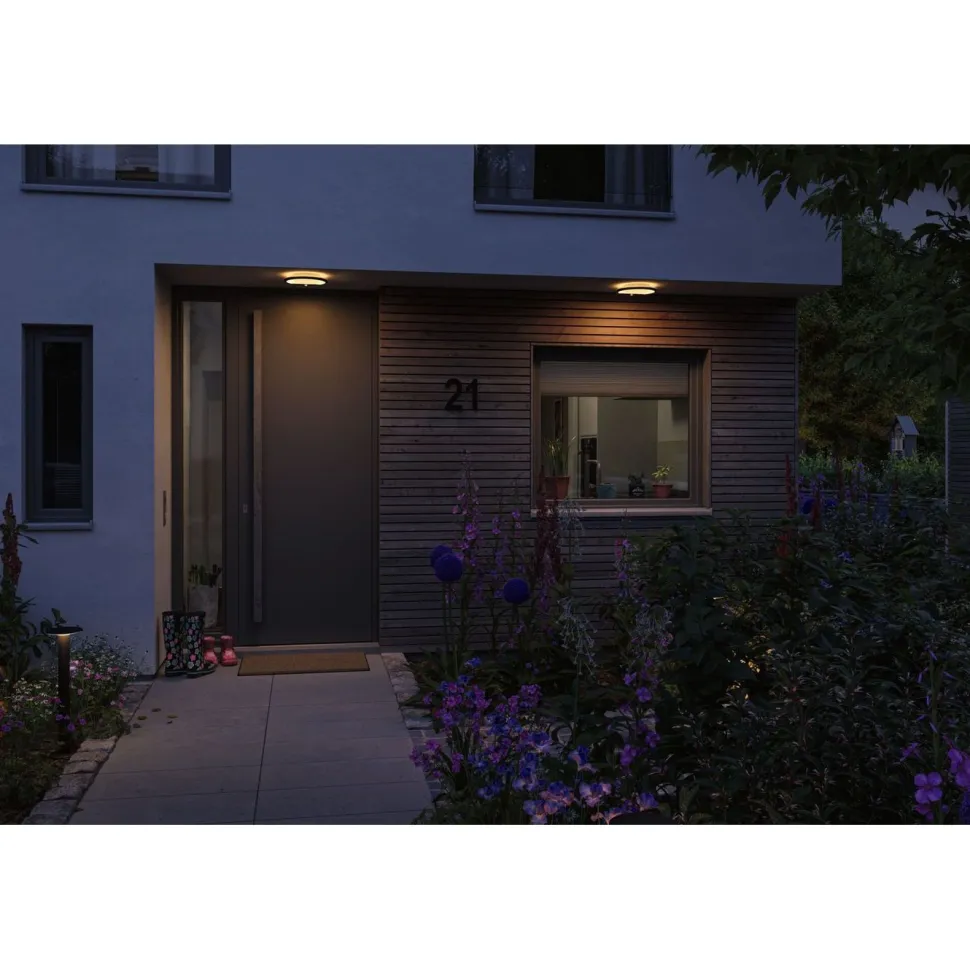 LED-paneeli ulkokäyttöön Paulmann Lamina, IP44, 28cm, liiketunnistin, hämärätunnistin, säädettävä värilämpötila, eri värejä