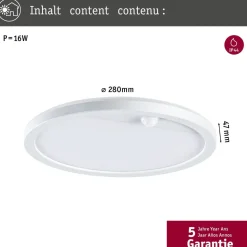 LED-paneeli ulkokäyttöön Paulmann Lamina, IP44, 28cm, liiketunnistin, hämärätunnistin, säädettävä värilämpötila, eri värejä