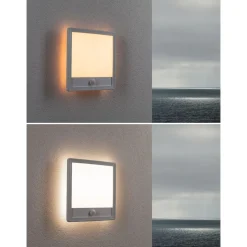 LED-paneeli ulkokäyttöön Paulmann Lamina, IP44, 25x25cm, liiketunnistin, hämärätunnistin, säädettävä värilämpötila, eri värejä