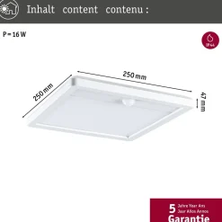LED-paneeli ulkokäyttöön Paulmann Lamina, IP44, 25x25cm, liiketunnistin, hämärätunnistin, säädettävä värilämpötila, eri värejä