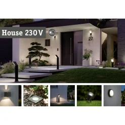 LED-pollarivalaisin Paulmann Alara 665mm 3000K 10W 450lm hämäräohjattu liiketunnistin IR antrasiitti