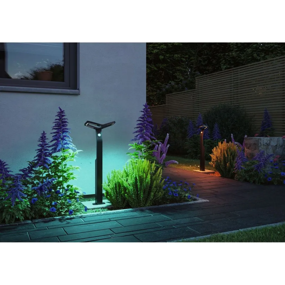 LED-pollarivalaisin Paulmann Alara Smart Home Zigbee 3.0 665mm hämäräohjattu liiketunnistin IR RGBW+ 10W 450lm antrasiitti