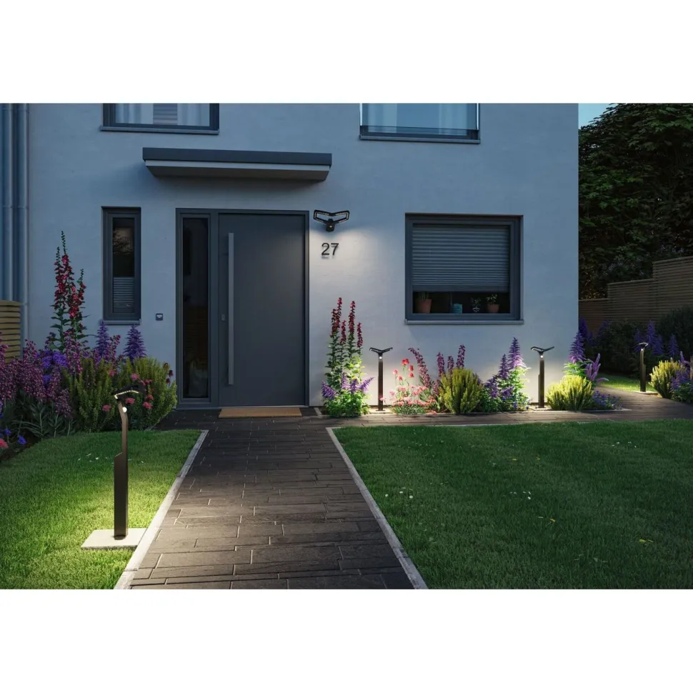 LED-pollarivalaisin Paulmann Alara Smart Home Zigbee 3.0 665mm hämäräohjattu liiketunnistin IR RGBW+ 10W 450lm antrasiitti