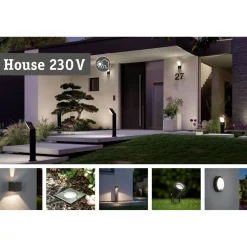 LED-pollarivalaisin Paulmann Capea, IP44, 50cm, 2200K, antrasiitti