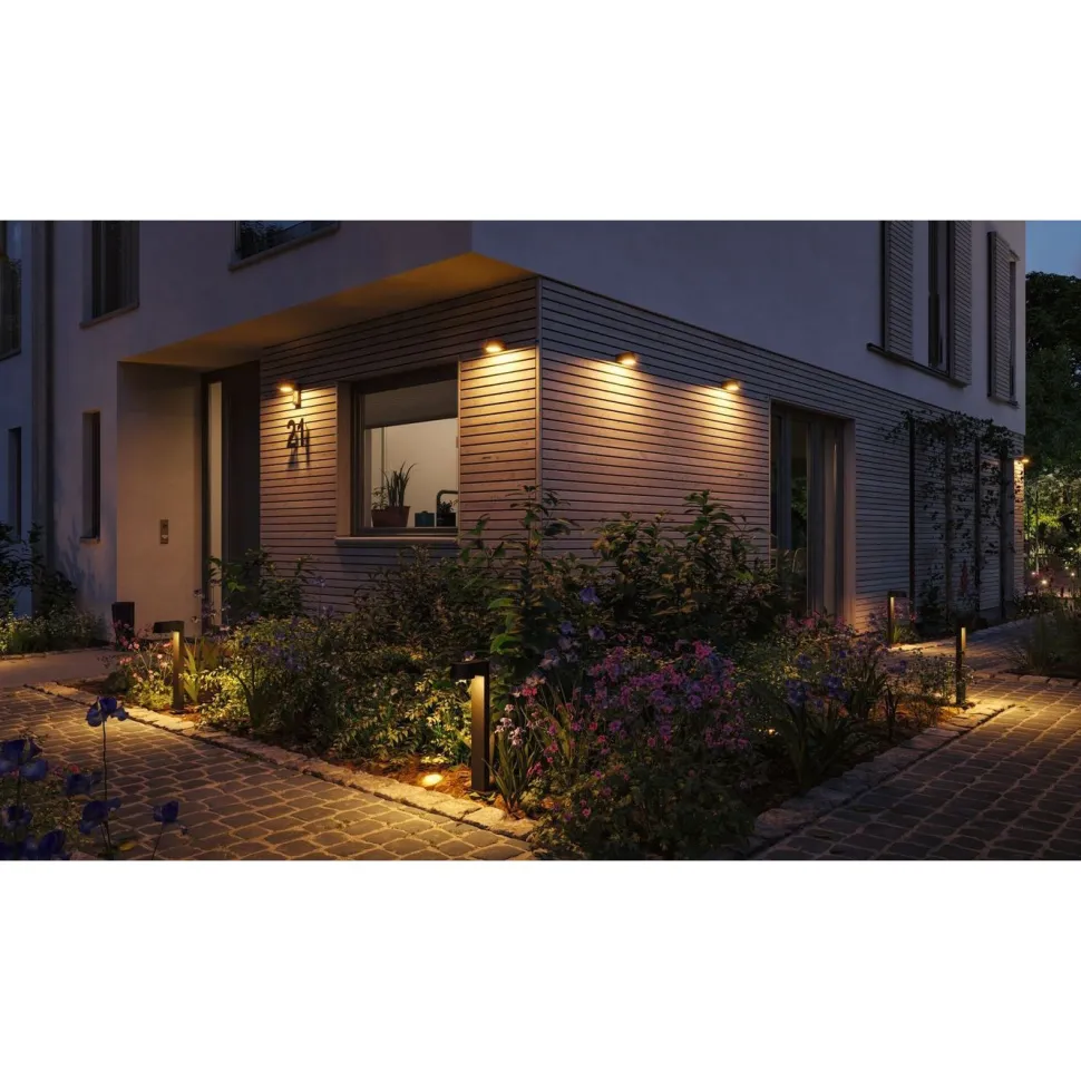 LED-pollarivalaisin Paulmann Capea, IP44, 50cm, 2200K, antrasiitti