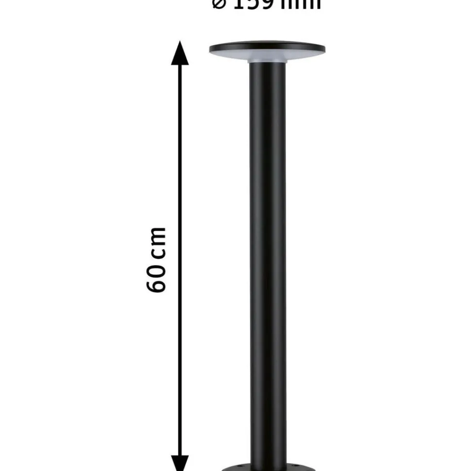 LED-pollarivalaisin Paulmann Plug & Shine Plate, Smart Home Zigbee 3.0, IP44, RGBW+, 5W, antrasiitti