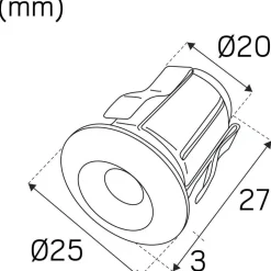 LED-saunavalaisinsetti Hide-a-lite Heatspot G2 2700K teräs