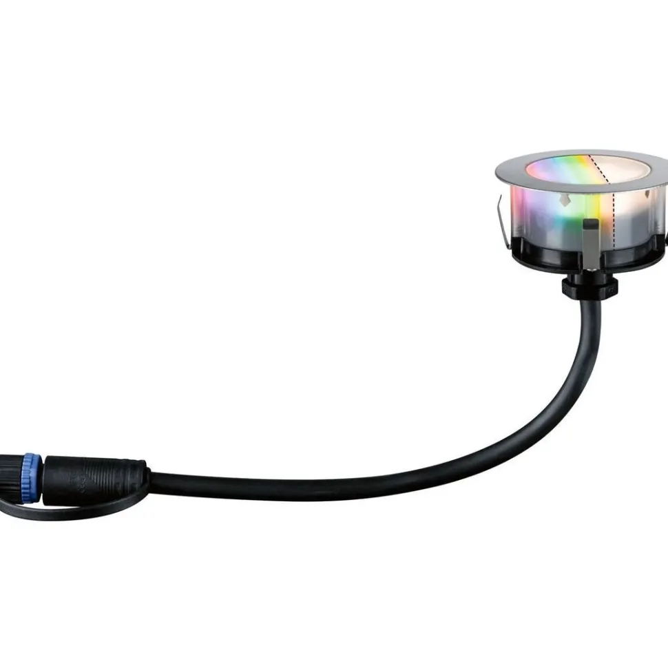 LED-terassivalaisinsarja Paulmann Plug & Shine Floor, Smart Home Zigbee 3.0, IP67, RGBW+, 3x2W, rst