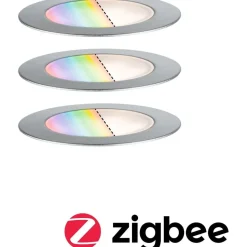 LED-terassivalaisinsarja Paulmann Plug & Shine Floor, Smart Home Zigbee 3.0, IP67, RGBW+, 3x2W, rst