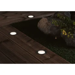 LED-terassivalaisinsarja Paulmann Plug & Shine Floor, Smart Home Zigbee 3.0, IP67, RGBW+, 3x2W, rst