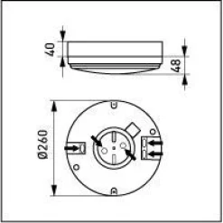 LED-tunnistinvalaisin Ensto AVR1.1109L IP44 10W/840 Ø260x88 mm RAD-tunnistimella valkoinen