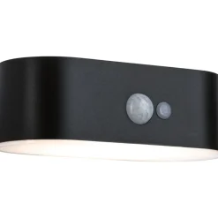 LED-ulkoseinävalaisin aurinkokennolla Paulmann Adya, IP44, 3000K, liiketunnistin, musta