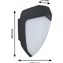 LED-ulkoseinävalaisin liike- ja hämärätunnistimella Paulmann Ikosea, Smart Home Zigbee 3.0, IP44, 5x20.3cm, säädettävä värilämpötila, antrasiitti