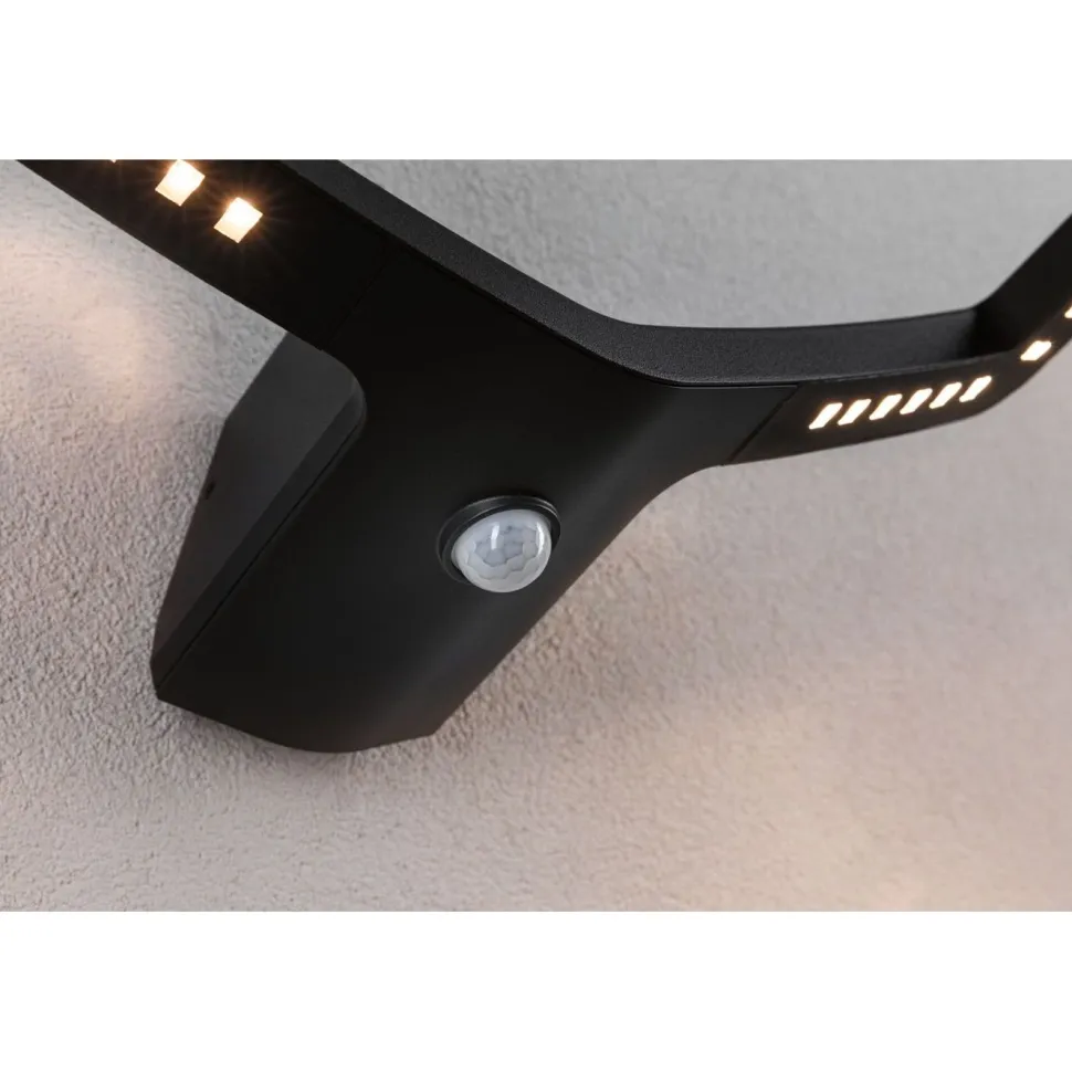 LED-ulkoseinävalaisin Paulmann Alara Smart Home Zigbee 3.0 375x270mm hämäräohjattu liiketunnistin IR 3000-2200K 10W 450lm antrasiitti