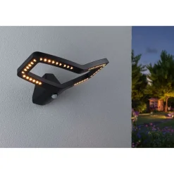 LED-ulkoseinävalaisin Paulmann Alara Smart Home Zigbee 3.0 375x270mm hämäräohjattu liiketunnistin IR 3000-2200K 10W 450lm antrasiitti